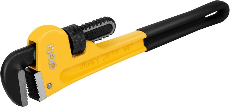 Deli Pipe Wrench 14-inch, Heavy Duty Straight Adjustable Wrench, Professional Plumbing wrench tools, for Pipe, Home, Vehicle repair - Image 1